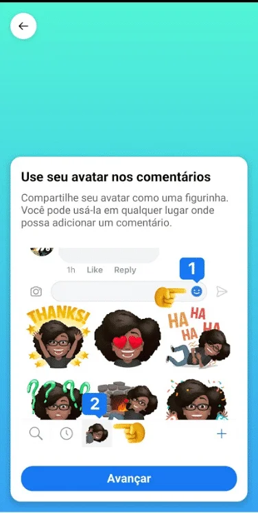 Crie e personalize seu avatar no Facebook.