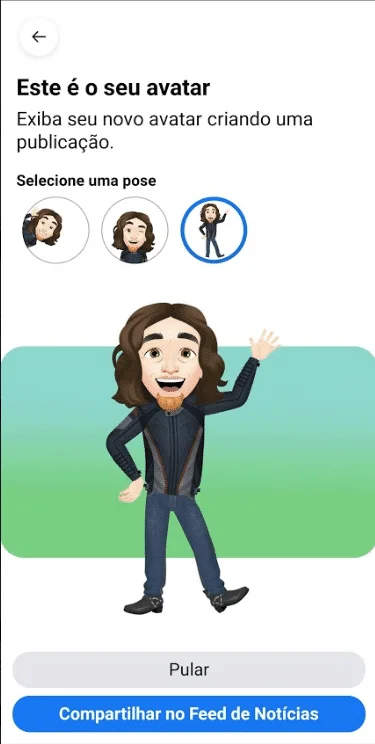 Crie e personalize seu avatar no Facebook.